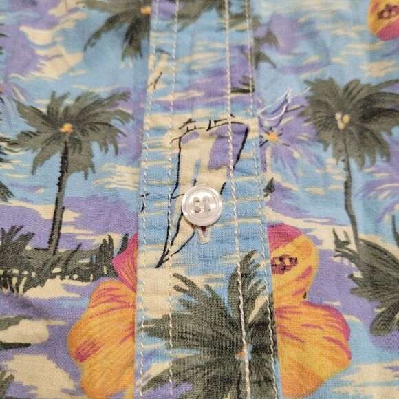 VTG Deus Ex Machina Motorcycles & Surfboards Floral Shirt Hawaiian Aloha Large - Picture 8 of 10
